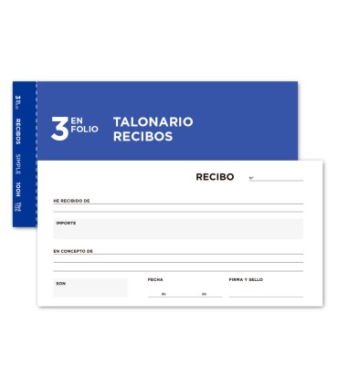 Talonario liderpapel recibos 3 fº original t136 sin matriz